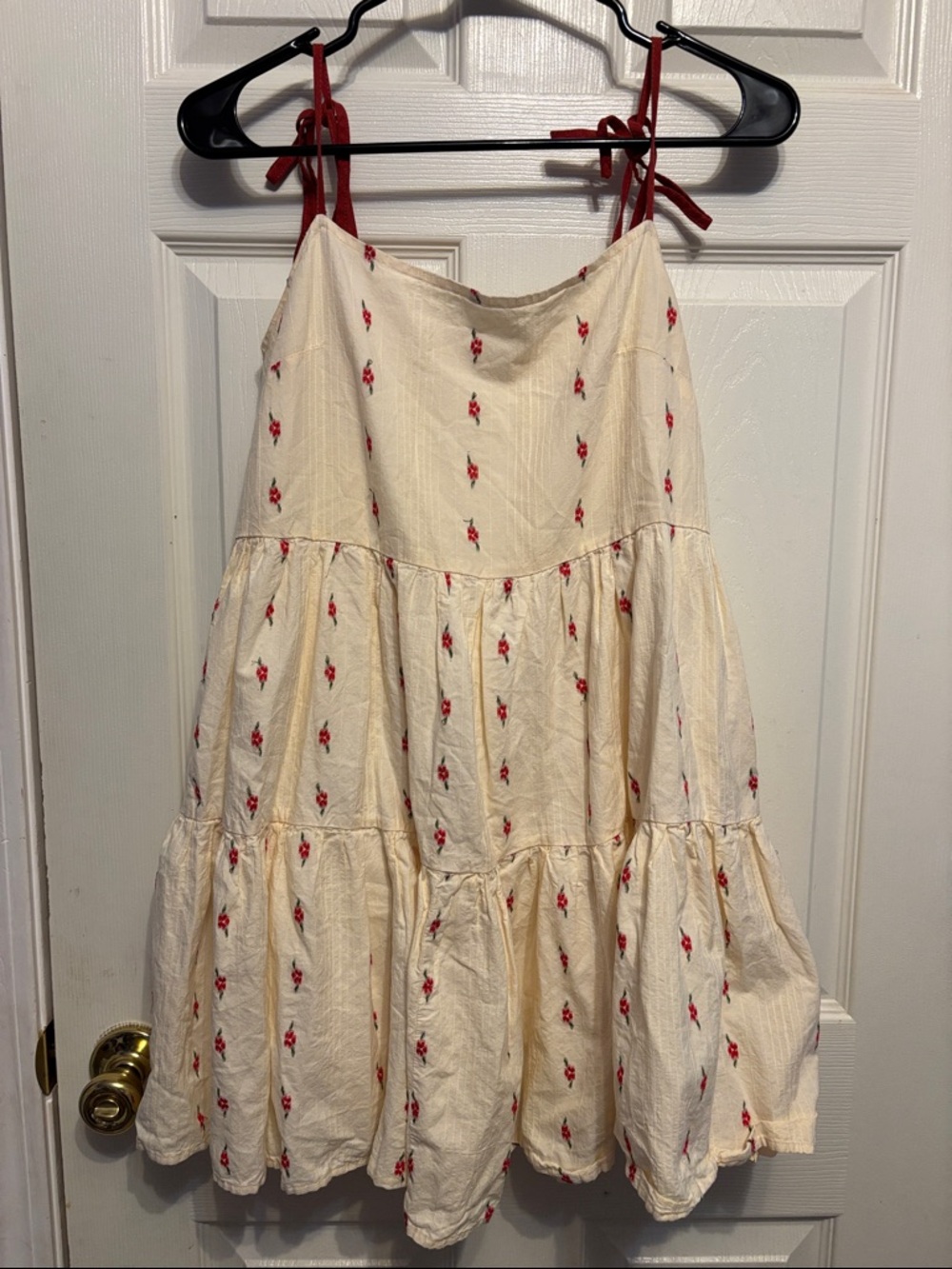 Cider Square Neck Floral Tiered Mini Dress Size M